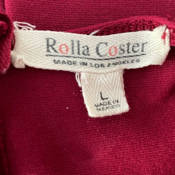Rolla Coster, Dark Red midi / mini pencil skirt, sleeveless dress, Size: L - Picture 5 of 8